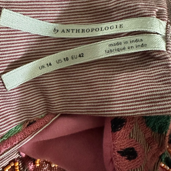 Anthropologie Embroidered & Appliquéd Shift Dress Size 10 - Picture 8 of 9